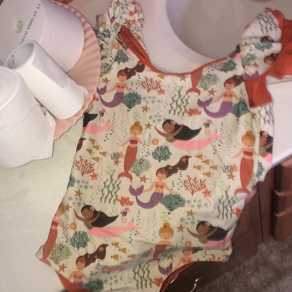 Mermaid Print Kids One Piece